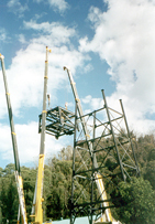 Main frame erected