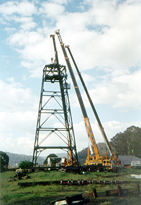 Main frame erected